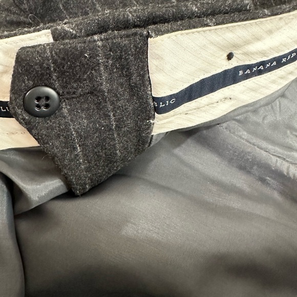 Banana Republic NWOT Charcoal Pinstripe Lined Wool Cashmere Slacks Trousers 12 - Picture 10 of 15